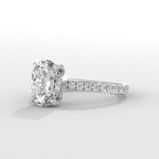 2.0CT Oval Diamond Moissanite Pave Setting Engagement Ring