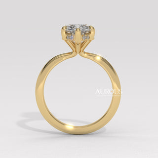 2.0CT Pear Cut Diamond Hidden Halo Setting Moissanite Engagement Ring