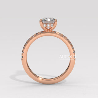 2.0CT Radiant Cut Diamond Pave Setting Moissanite Engagement Ring