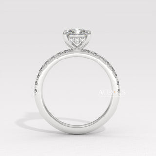 2.0CT Radiant Cut Diamond Pave Setting Moissanite Engagement Ring