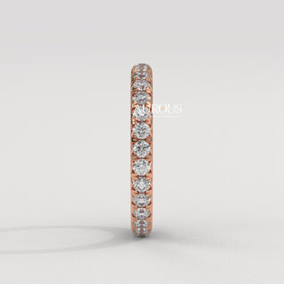 Round Diamond Pave Setting Eternity Moissanite Wedding Band