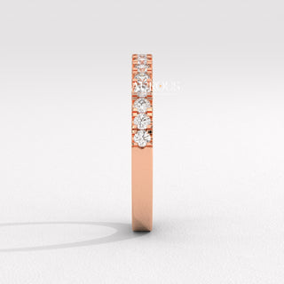Round Diamond Half Eternity Pave Setting Moissanite Wedding Band