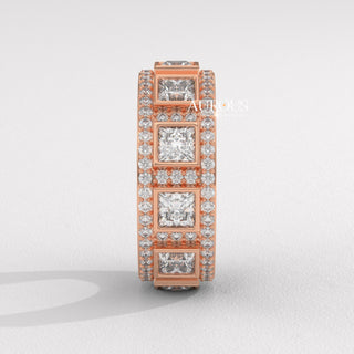 Princess Diamond Unique Eternity Moissanite Wedding Band