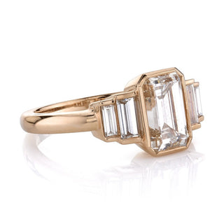 0.92ct Emerald Cut 5 Stone Moissanite Diamond Engagement Ring