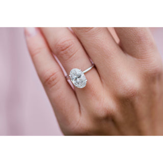 4.0CT Oval Cut 4 Prongs Moissanite Solitaire Engagement Ring