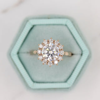 Vintage-inspired cushion cut moissanite engagement rings