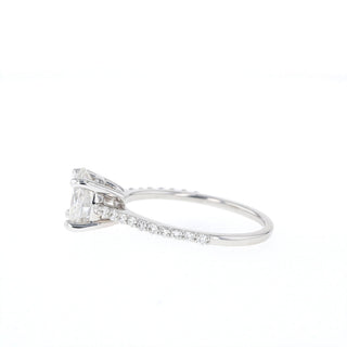 1.20CT Oval Pave Moissanite Diamond Engagement Ring