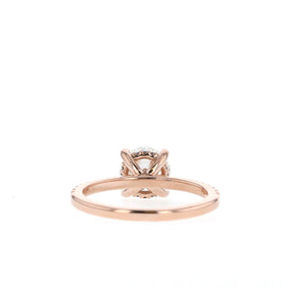 1.30CT Round Hidden Halo Moissanite Diamond Engagement Ring