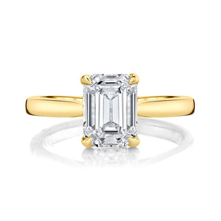 2.25ct Emerald Cut Moissanite Solitaire Diamond Engagement Ring