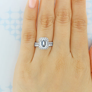 Moissanite wedding set with detailed appearance