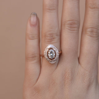 1.70CT Oval Cluster Moissanite Diamond Engagement Ring