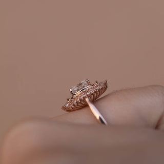 1.70CT Oval Cluster Moissanite Diamond Engagement Ring