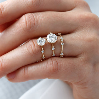 Moissanite engagement rings with minimalist solitaire