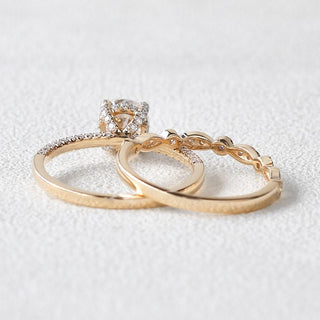 Vintage halo moissanite engagement rings