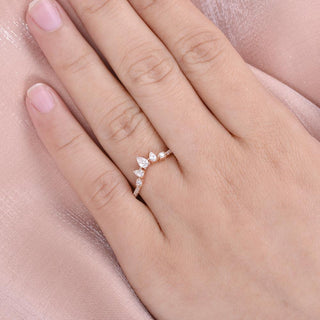Moissanite engagement rings with minimalist mixed metal styles