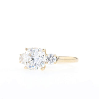 2.50CT Cushion Three Stone Moissanite Diamond Engagement Ring