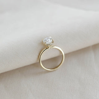1.20CT Oval Hidden Halo Moissanite Diamond Engagement Ring