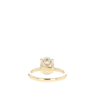 1.20CT Oval Hidden Halo Moissanite Diamond Engagement Ring