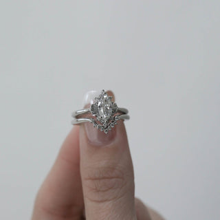 Moissanite cathedral promise rings