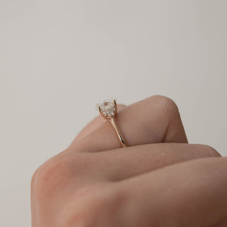1.20CT Oval Cluster Moissanite Diamond Engagement Ring