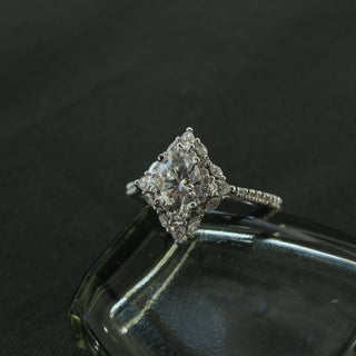1.20CT Oval Double Halo Moissanite Diamond Engagement Ring