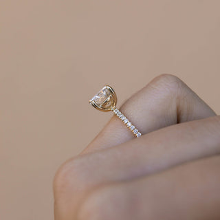 1.50CT Round Pave Moissanite Diamond Engagement Ring