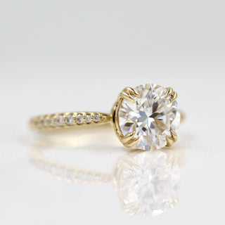 Vintage-inspired princess cut moissanite engagement rings