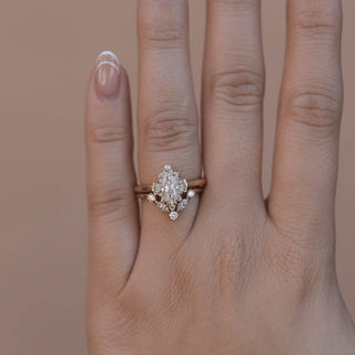 0.75CT Marquise Cluster Moissanite Diamond Wedding Ring Set
