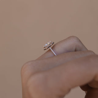 1.30CT Round Halo Moissanite Diamond Engagement Ring