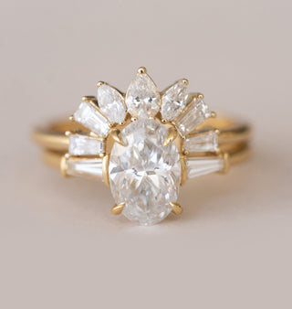 1.61CT Oval Cut Baguette 3 Stone Moissanite Diamond Engagement Ring