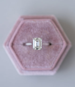 2.25ct Emerald Cut Moissanite Solitaire Diamond Engagement Ring