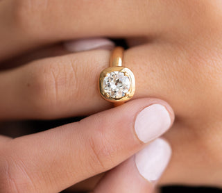 1.86CT Round Cut Solitaire Moissanite Diamond Bezel Engagement Ring