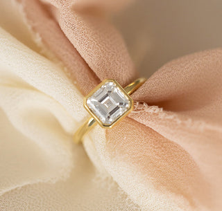 1.53CT Asscher Cut Solitaire Moissanite Diamond Engagement Ring