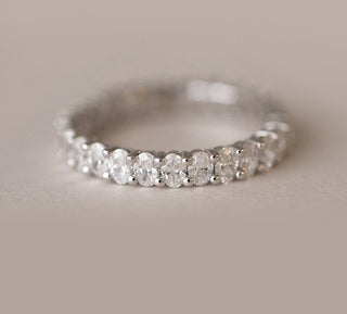 2.0ct Oval Cut Moissanite Diamond Bubble Wedding Ring