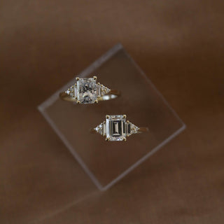 1.70CT Radiant Cluster Moissanite Diamond Engagement Ring