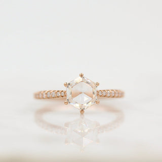 Moissanite engagement rings with vintage engraving