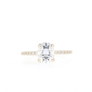 1.60Ct Oval Cut Moissanite Pave Diamond Engagement Ring
