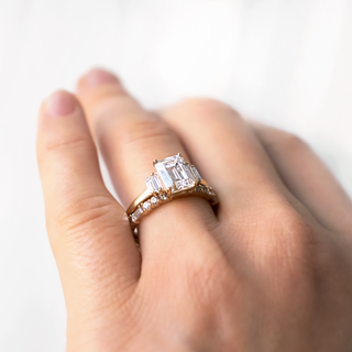 Moissanite engagement rings with minimalist unique settings