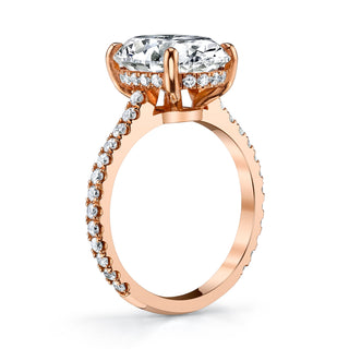3.02ct Oval Cut Moissanite Diamond Hidden Halo Engagement Ring