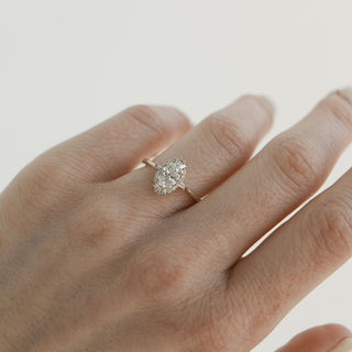 0.75CT Oval Cluster Moissanite Diamond Engagement Ring