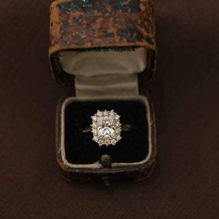 1.70CT Radiant Halo Moissanite Diamond Engagement Ring