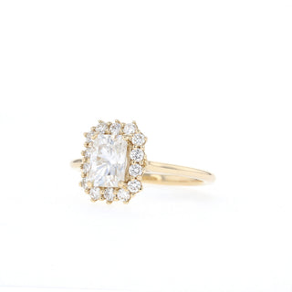 1.70CT Radiant Halo Moissanite Diamond Engagement Ring
