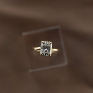 1.70CT Radiant Hidden Halo Moissanite Diamond Engagement Ring