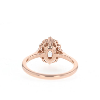 0.84CT Oval Vintage Moissanite Diamond Engagement Ring