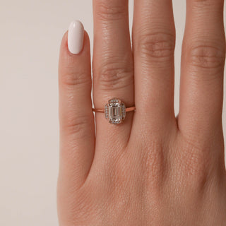 1.10CT Emerald Cut Vintage Cluster Moissanite Diamond Engagement Ring