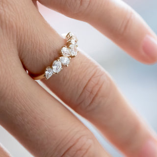 Moissanite engagement rings with minimalist swirl design
