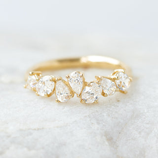 Moissanite engagement rings with minimalist micro-pave