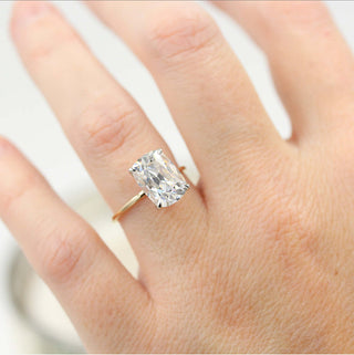 Moissanite engagement rings with infinity setting