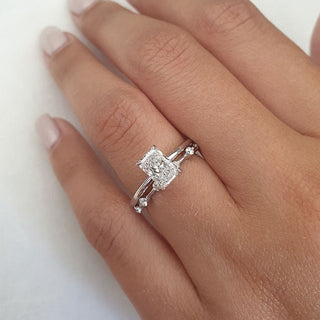 vintage moissanite engagement ring set