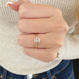 10k white gold moissanite ring